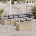 vidaXL Set de canapele pentru grădină 9 pcs Bej Rattan poli vidaXL Set de canapele pentru grădină 9 pcs Bej Rattan poli