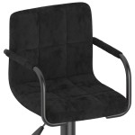 vidaXL Scaun de bar, negru, catifea vidaXL Scaun de bar, negru, catifea