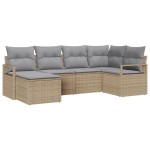 vidaXL Set de canapele pentru grădină 6 pcs Bej Rattan poli vidaXL Set de canapele pentru grădină 6 pcs Bej Rattan poli