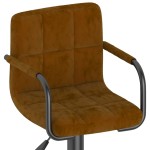vidaXL Scaun de bar, maro, catifea vidaXL Scaun de bar, maro, catifea