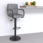 vidaXL Scaun de bar, gri deschis, catifea vidaXL Scaun de bar, gri deschis, catifea
