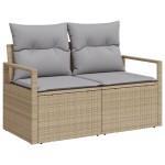 Set canapea de grădină 8 piese cu perne Black Poly Rattan