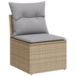 Set canapea de grădină 8 piese cu perne Black Poly Rattan