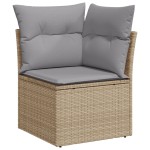 Set canapea de grădină 8 piese cu perne Black Poly Rattan