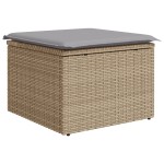 Set canapea de grădină 8 piese cu perne Black Poly Rattan