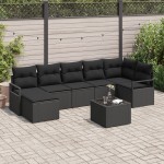 vidaXL Set de canapele pentru grădină 8 pcs Negru Rattan poli vidaXL Set de canapele pentru grădină 8 pcs Negru Rattan poli