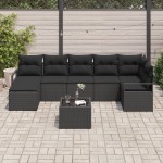 vidaXL Set de canapele pentru grădină 8 pcs Negru Rattan poli vidaXL Set de canapele pentru grădină 8 pcs Negru Rattan poli