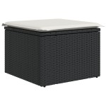 Set canapea de grădină vidaXL 6 piese cu perne, Negru Ratan Set canapea de grădină vidaXL 6 piese cu perne, Negru Ratan
