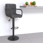 vidaXL Scaun de bar, gri închis, catifea vidaXL Scaun de bar, gri închis, catifea