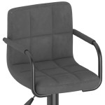 vidaXL Scaun de bar, gri închis, catifea vidaXL Scaun de bar, gri închis, catifea