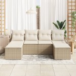 vidaXL Set de canapele pentru grădină 6 pcs Bej Rattan poli
