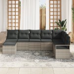 vidaXL Set de canapele pentru grădină 8 pcs Gri deschis Rattan poli vidaXL Set de canapele pentru grădină 8 pcs Gri deschis Rattan poli