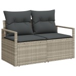 vidaXL Set de canapele pentru grădină 8 pcs Gri deschis Rattan poli vidaXL Set de canapele pentru grădină 8 pcs Gri deschis Rattan poli