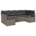 Set Canapea Grădină 6 Piese cu Perne Gri Ratan Polimer Set Canapea Grădină 6 Piese cu Perne Gri Ratan Polimer