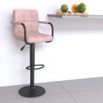 vidaXL Scaun de bar, roz, catifea vidaXL Scaun de bar, roz, catifea