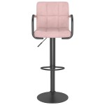 vidaXL Scaun de bar, roz, catifea vidaXL Scaun de bar, roz, catifea