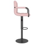 vidaXL Scaun de bar, roz, catifea vidaXL Scaun de bar, roz, catifea