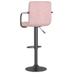 vidaXL Scaun de bar, roz, catifea vidaXL Scaun de bar, roz, catifea