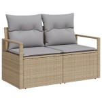 Set canape cu 7 piese vidaXL cu perne Bej Ratan Poli Set canape cu 7 piese vidaXL cu perne Bej Ratan Poli