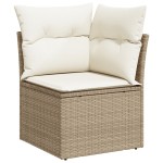 vidaXL Set de canapele pentru grădină 9 pcs Bej Rattan poli vidaXL Set de canapele pentru grădină 9 pcs Bej Rattan poli