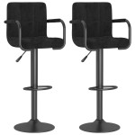 vidaXL Scaune de bar, 2 buc., negru, catifea vidaXL Scaune de bar, 2 buc., negru, catifea