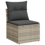 Set canapea grădină vidaXL 11 piese cu perne gri din ratan sintetic Set canapea grădină vidaXL 11 piese cu perne gri din ratan sintetic