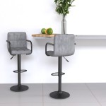 vidaXL Scaune de bar, 2 buc., gri deschis, catifea vidaXL Scaune de bar, 2 buc., gri deschis, catifea