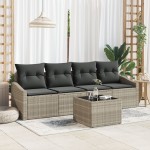 vidaXL Set de canapele pentru grădină cu pernă 5 pcs Gri deschis vidaXL Set de canapele pentru grădină cu pernă 5 pcs Gri deschis