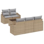 vidaXL Set de canapele pentru grădină 6 pcs Beige și gri deschis