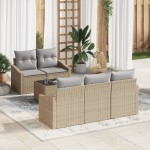 vidaXL Set de canapele pentru grădină 6 pcs Beige și gri deschis
