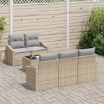 vidaXL Set de canapele pentru grădină 6 pcs Beige și gri deschis