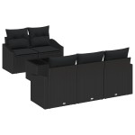 vidaXL Set de canapele pentru grădină 6 pcs Negru 55 x 55 x 37 cm