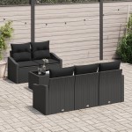 vidaXL Set de canapele pentru grădină 6 pcs Negru 55 x 55 x 37 cm