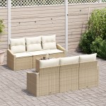 vidaXL Set de canapele pentru grădină cu pernă 7 pcs Bej și crem vidaXL Set de canapele pentru grădină cu pernă 7 pcs Bej și crem