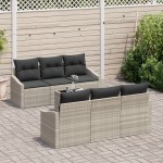 vidaXL Set de canapele pentru grădină cu pernă 7 pcs Gri deschis vidaXL Set de canapele pentru grădină cu pernă 7 pcs Gri deschis