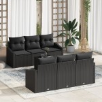 vidaXL Set de canapele pentru grădină 7 pcs Negru 55 x 55 x 37 cm vidaXL Set de canapele pentru grădină 7 pcs Negru 55 x 55 x 37 cm