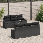 vidaXL Set de canapele pentru grădină 7 pcs Negru 55 x 55 x 37 cm vidaXL Set de canapele pentru grădină 7 pcs Negru 55 x 55 x 37 cm