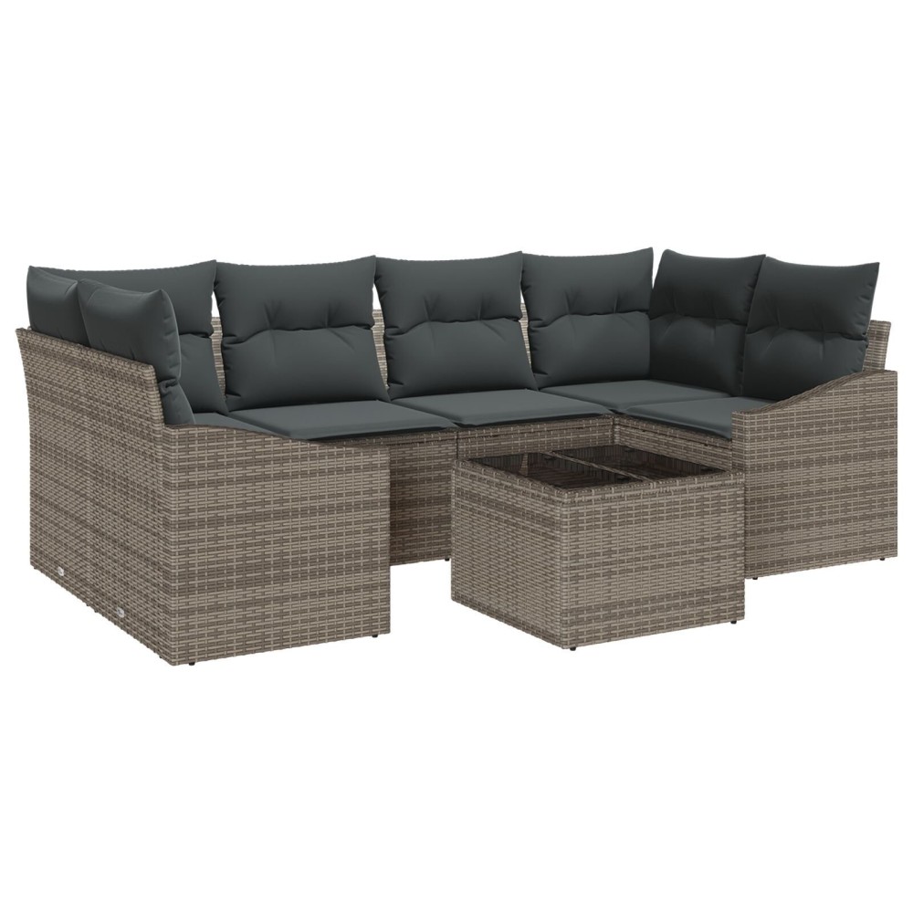 vidaXL Set de canapele pentru grădină Manual 7 pcs Gri 55 x 55 x 37 cm
