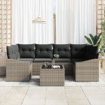 vidaXL Set de canapele pentru grădină Manual 7 pcs Gri 55 x 55 x 37 cm
