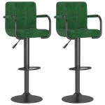 vidaXL Scaune de bar, 2 buc., verde închis, catifea vidaXL Scaune de bar, 2 buc., verde închis, catifea