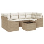 vidaXL Set de canapele pentru grădină cu pernă 7 pcs Bej și crem vidaXL Set de canapele pentru grădină cu pernă 7 pcs Bej și crem