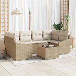 vidaXL Set de canapele pentru grădină cu pernă 7 pcs Bej și crem vidaXL Set de canapele pentru grădină cu pernă 7 pcs Bej și crem