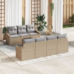 vidaXL Set de canapele pentru grădină 8 pcs Beige și gri deschis vidaXL Set de canapele pentru grădină 8 pcs Beige și gri deschis