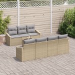 vidaXL Set de canapele pentru grădină 8 pcs Beige și gri deschis vidaXL Set de canapele pentru grădină 8 pcs Beige și gri deschis
