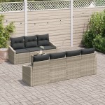vidaXL Set de canapele pentru grădină cu pernă 8 pcs Gri deschis