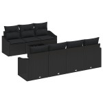 vidaXL Set de canapele pentru grădină 8 pcs Negru 55 x 55 x 37 cm