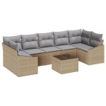 vidaXL Set de canapele pentru grădină 8 pcs Beige și gri deschis vidaXL Set de canapele pentru grădină 8 pcs Beige și gri deschis