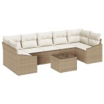 vidaXL Set de canapele pentru grădină cu pernă 8 pcs Bej și crem