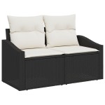 vidaXL Set de canapele pentru grădină cu pernă 9 pcs Negru și Crem vidaXL Set de canapele pentru grădină cu pernă 9 pcs Negru și Crem