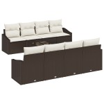 vidaXL Set de canapele pentru grădină cu pernă 9 pcs Maro și Crem